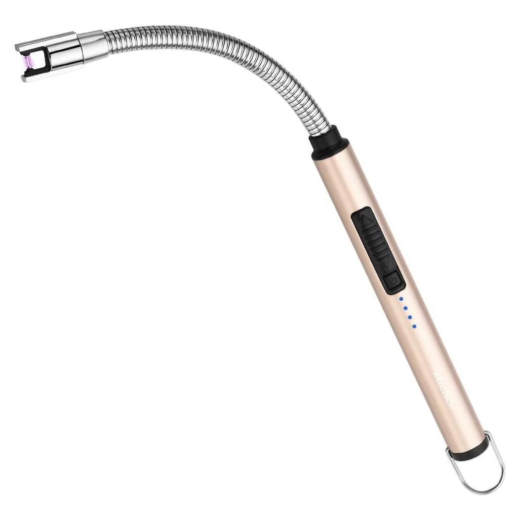Encendedor Eléctrico ARECTECH Recargable USB Dorado 10.4 cm