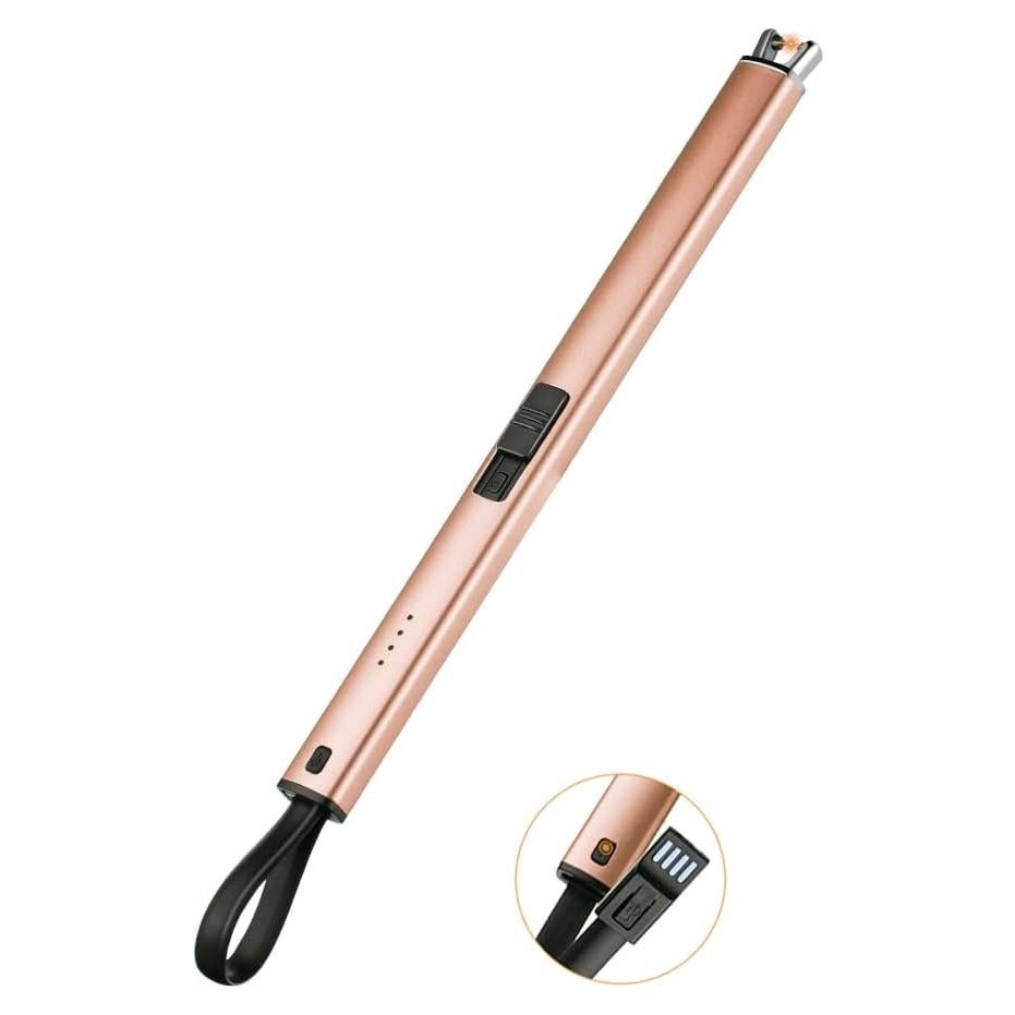 Encendedor Eléctrico Brigii de Velas Rosa Dorado USB