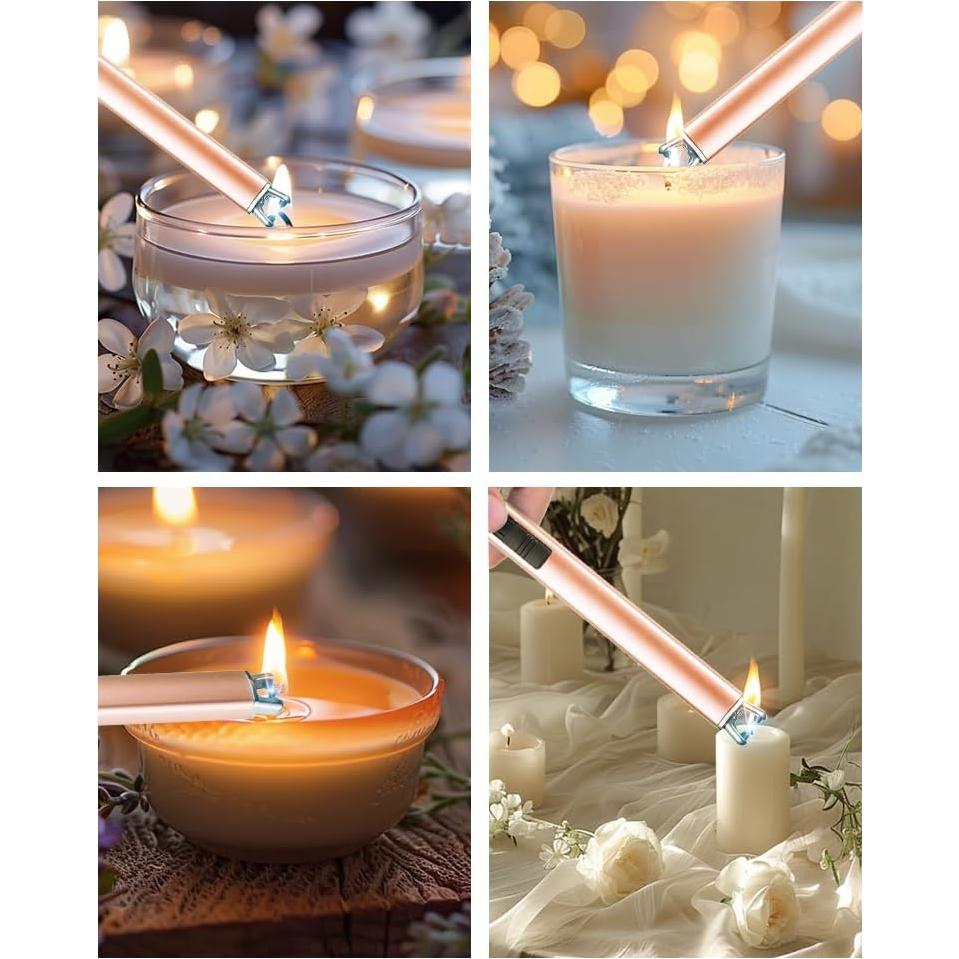 Encendedor Eléctrico Brigii de Velas Rosa Dorado USB