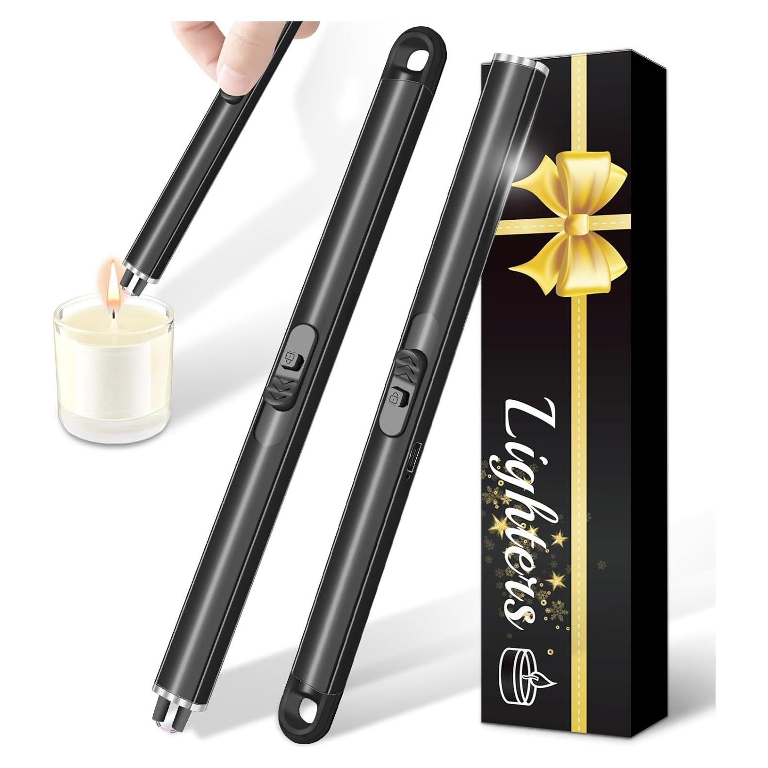 Encendedores Eléctricos Recargables Jamestry - 2 Piezas Negro