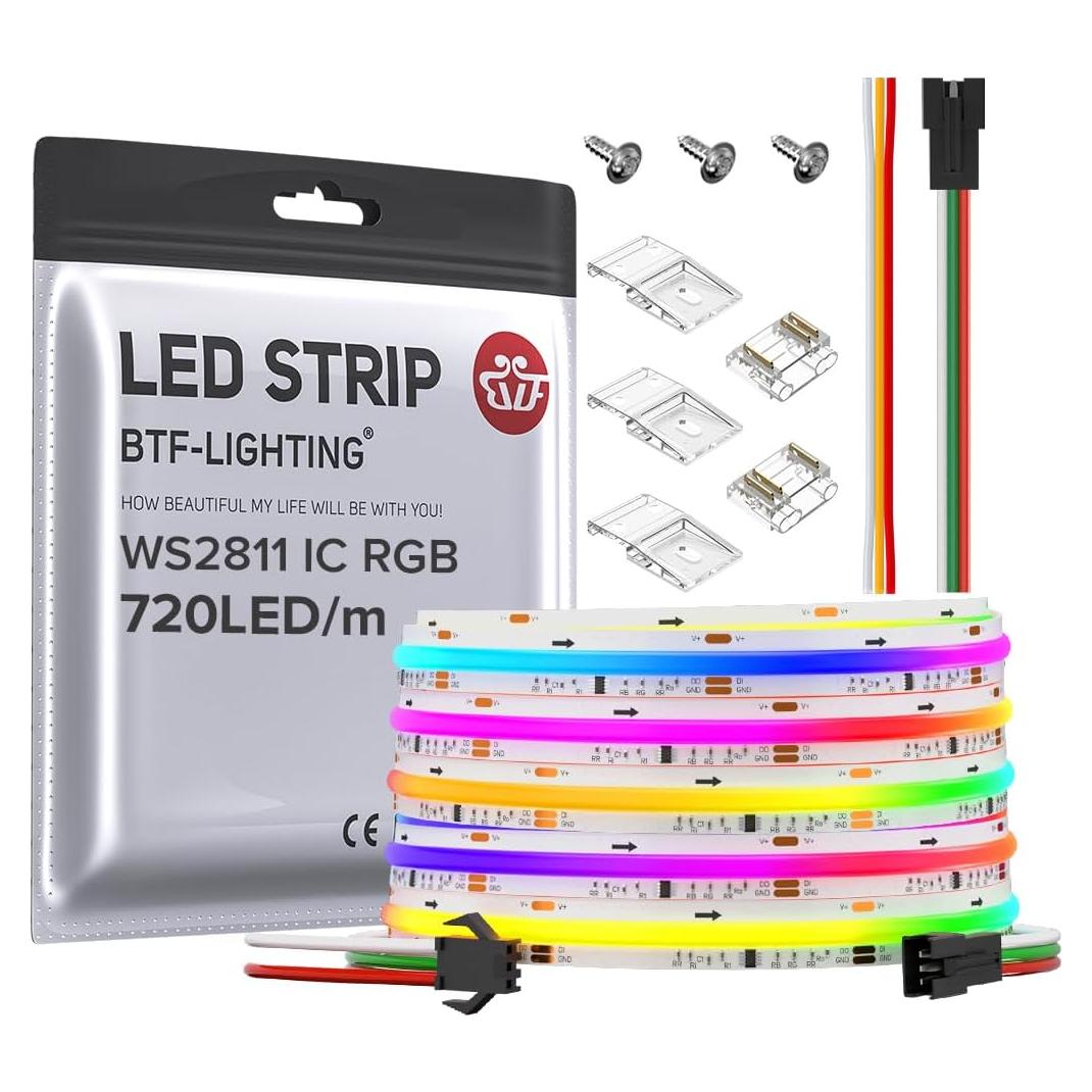 Tira LED BTF-LIGHTING FCOB 24FT 720LED/m RGB DC24V