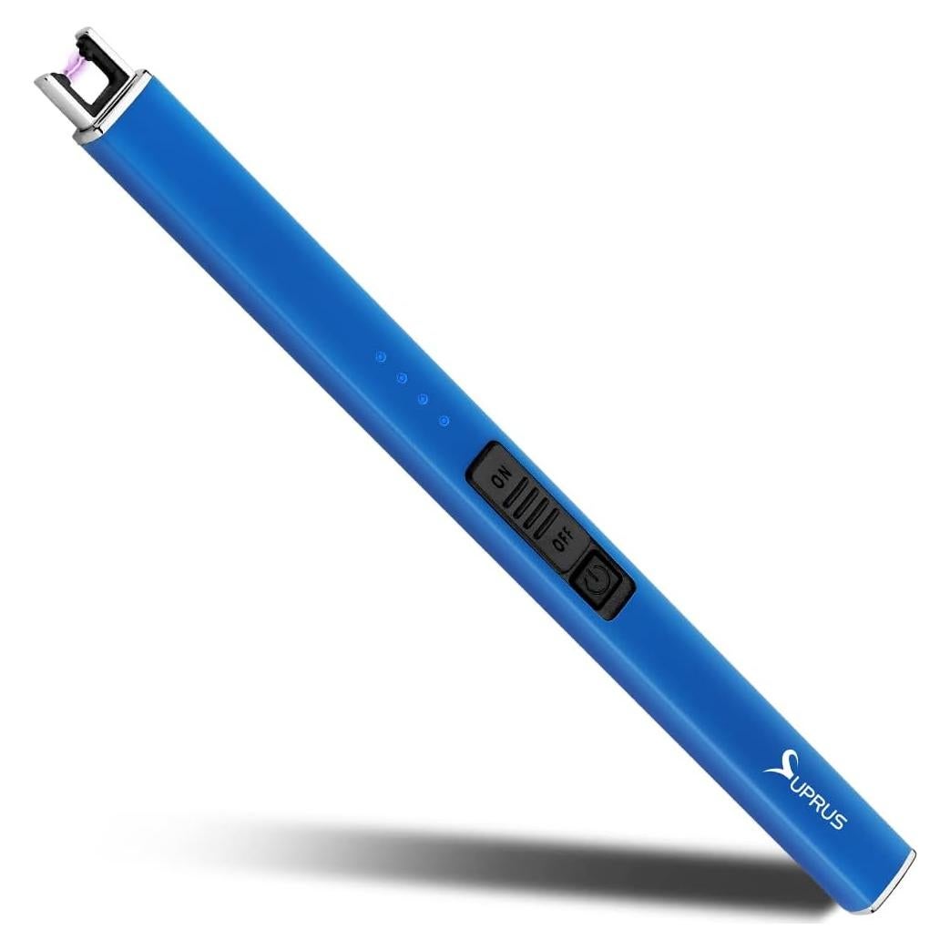Encendedor Eléctrico Recargable SUPRUS Azul a Prueba de Viento