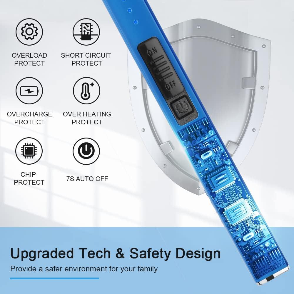 Encendedor Eléctrico Recargable SUPRUS Azul a Prueba de Viento