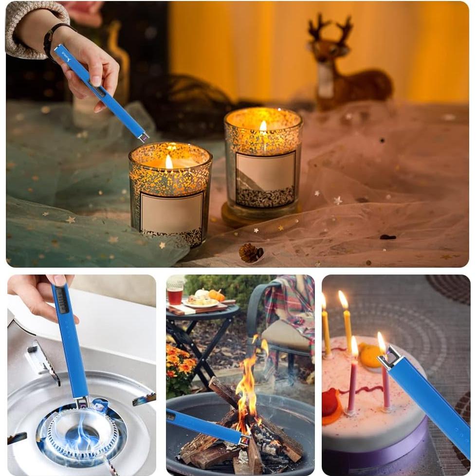 Encendedor Eléctrico Recargable SUPRUS Azul a Prueba de Viento