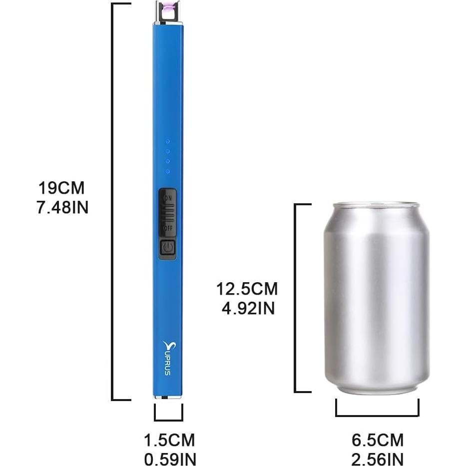 Encendedor Eléctrico Recargable SUPRUS Azul a Prueba de Viento