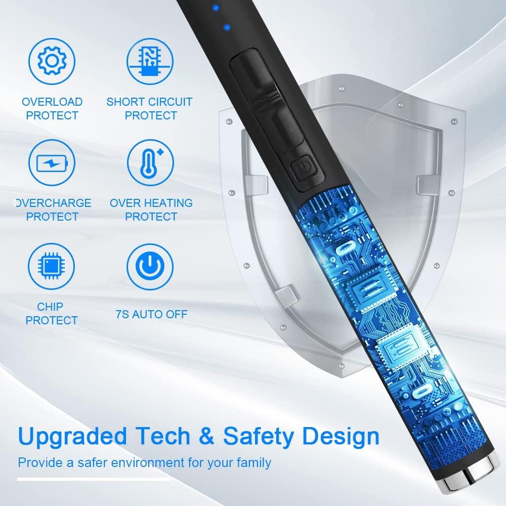 Encendedor Electrónico Recargable JETPRO Negro a Prueba de Viento