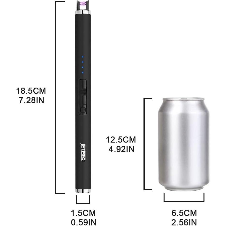 Encendedor Electrónico Recargable JETPRO Negro a Prueba de Viento