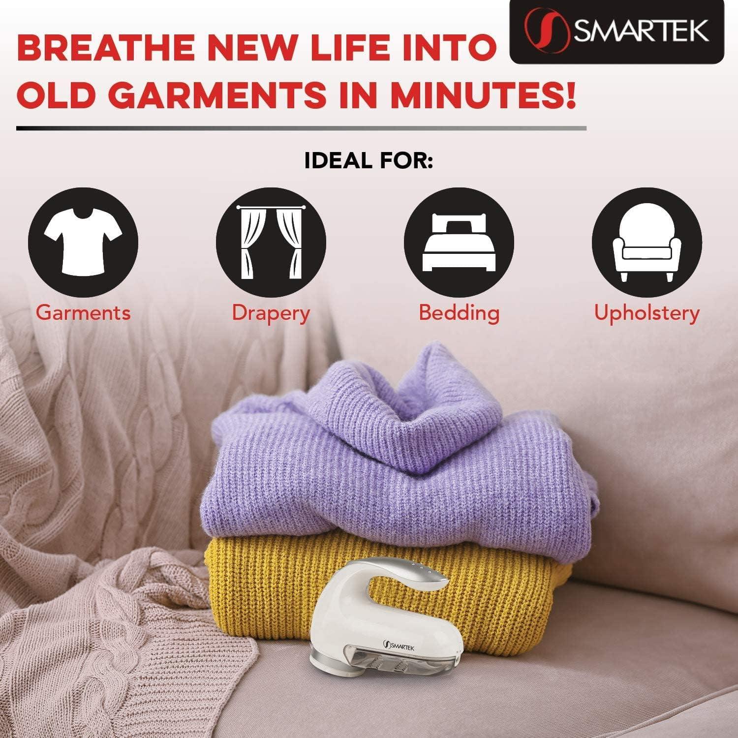 Smartek Fabric Shaver Fuzz Remover, Electric Lint Remover for Clothes, Sweater Shaver to Remove Pilling, Couch Cleaner