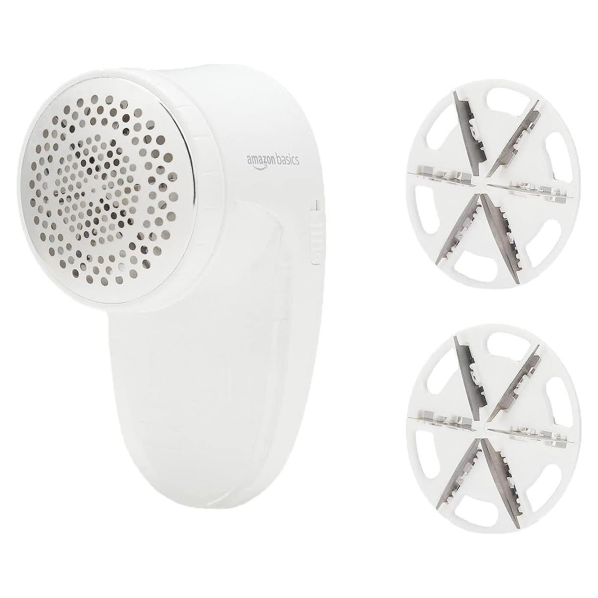 Desfibrilador de tela Amazon Basics, 2 cuchillas, blanco