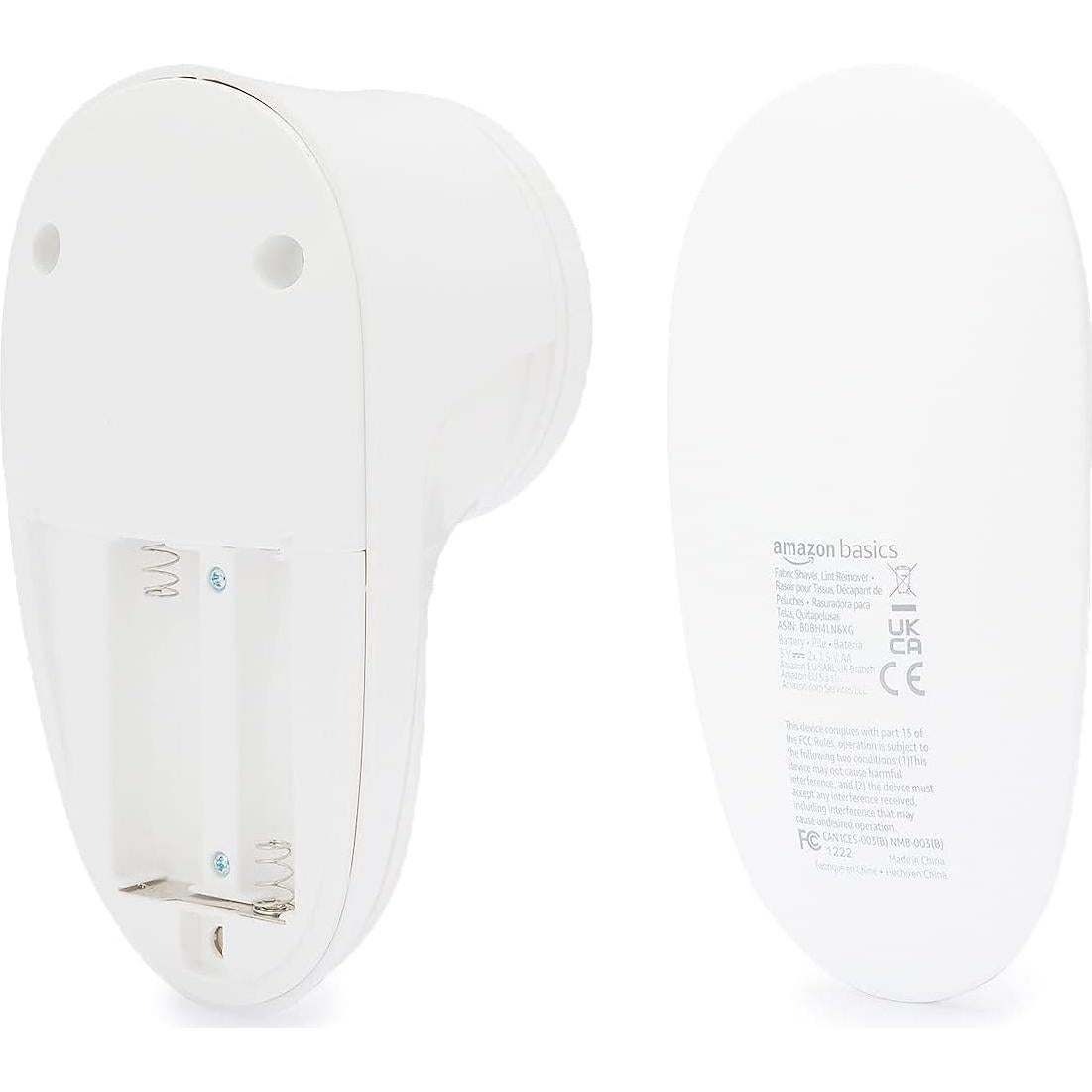 Desfibrilador de tela Amazon Basics, 2 cuchillas, blanco