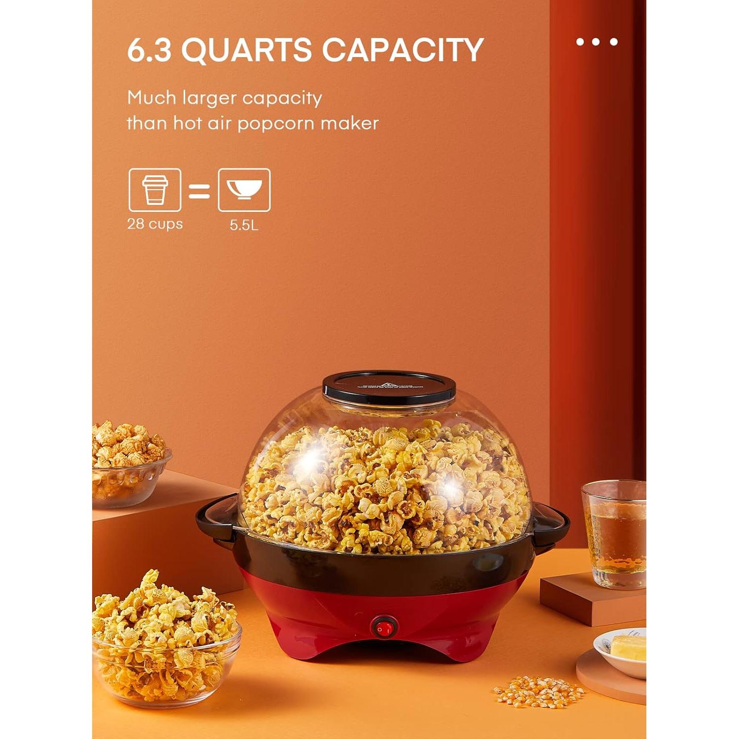 Máquina de Palomitas Eléctrica HOUSNAT 28 Tazas 800W Antiadherente