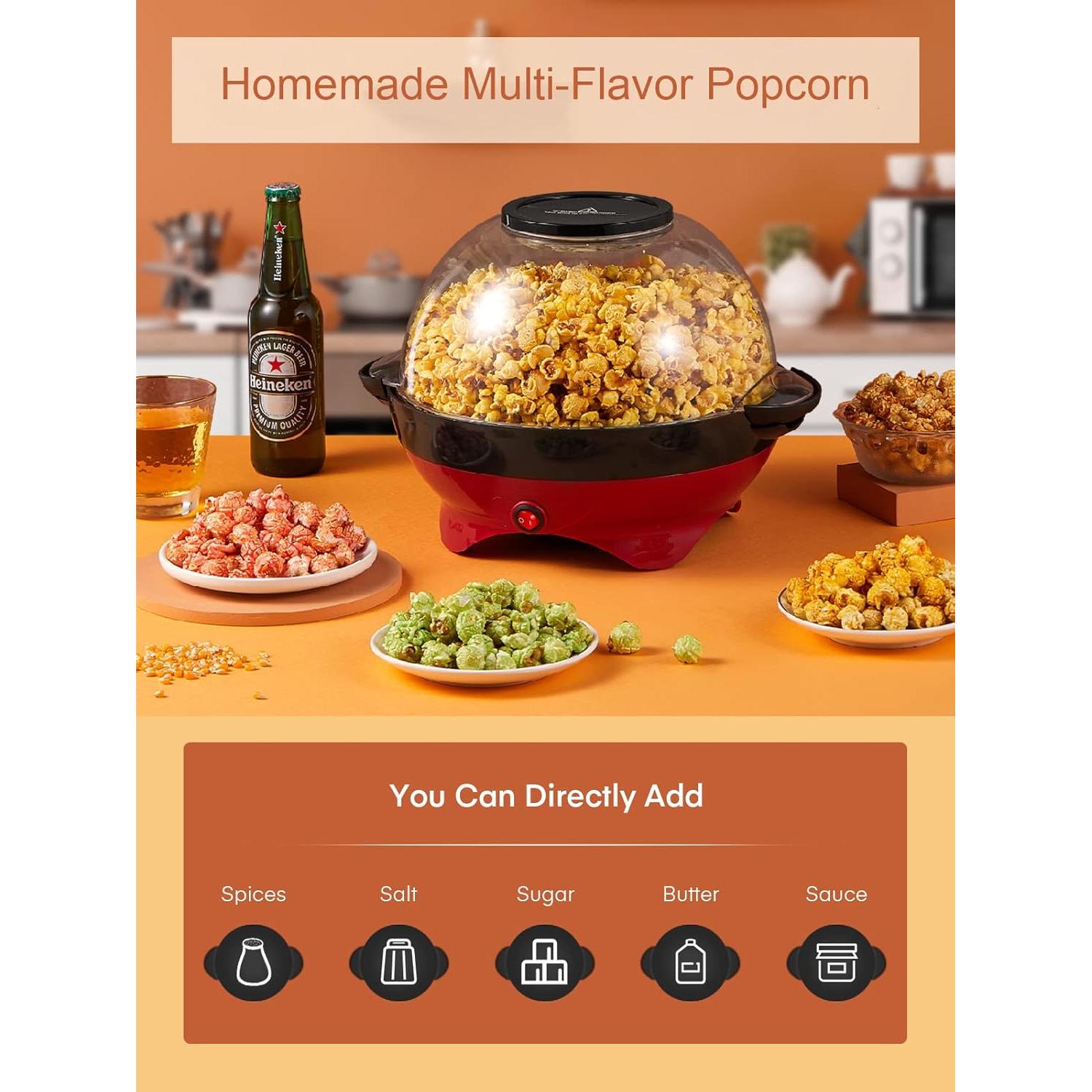 Máquina de Palomitas Eléctrica HOUSNAT 28 Tazas 800W Antiadherente