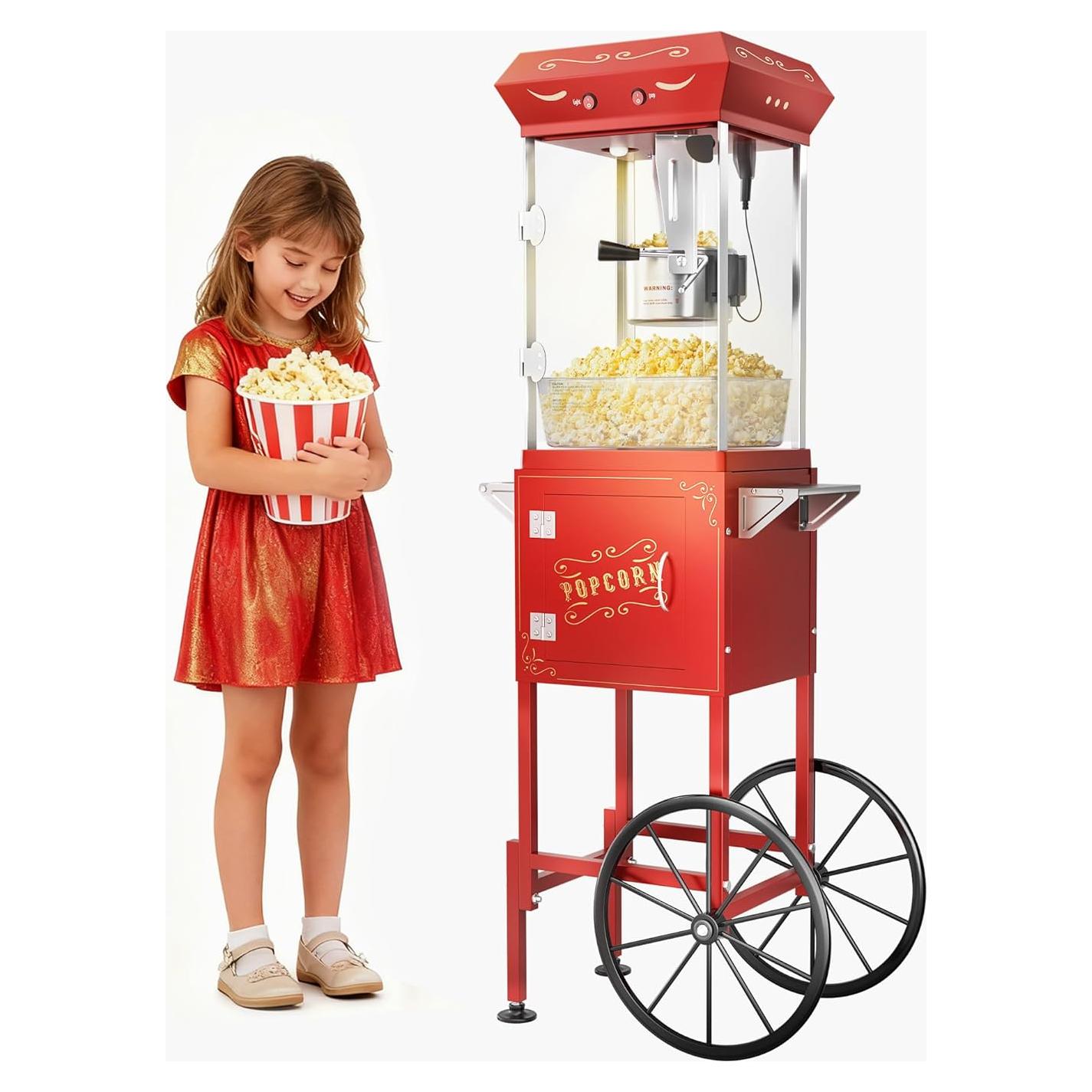 Máquina de Palomitas ELOMBR 8 oz Acero Inoxidable Roja