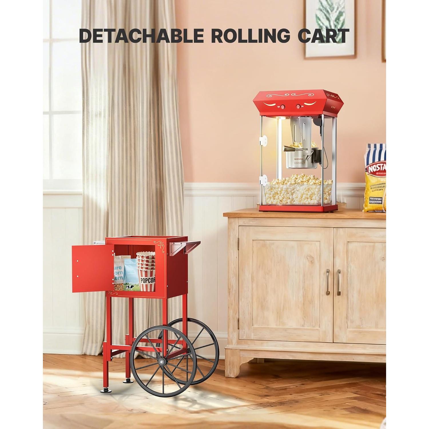 Máquina de Palomitas ELOMBR 8 oz Acero Inoxidable Roja