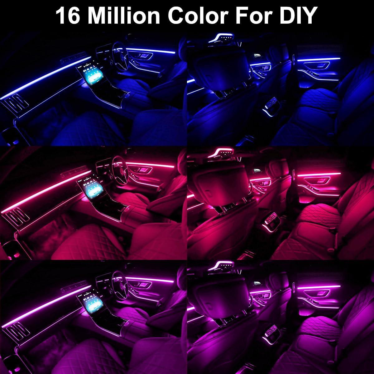 Luces LED de tira QVEVDACAR 5 en 1 RGB para coche 599.4 cm