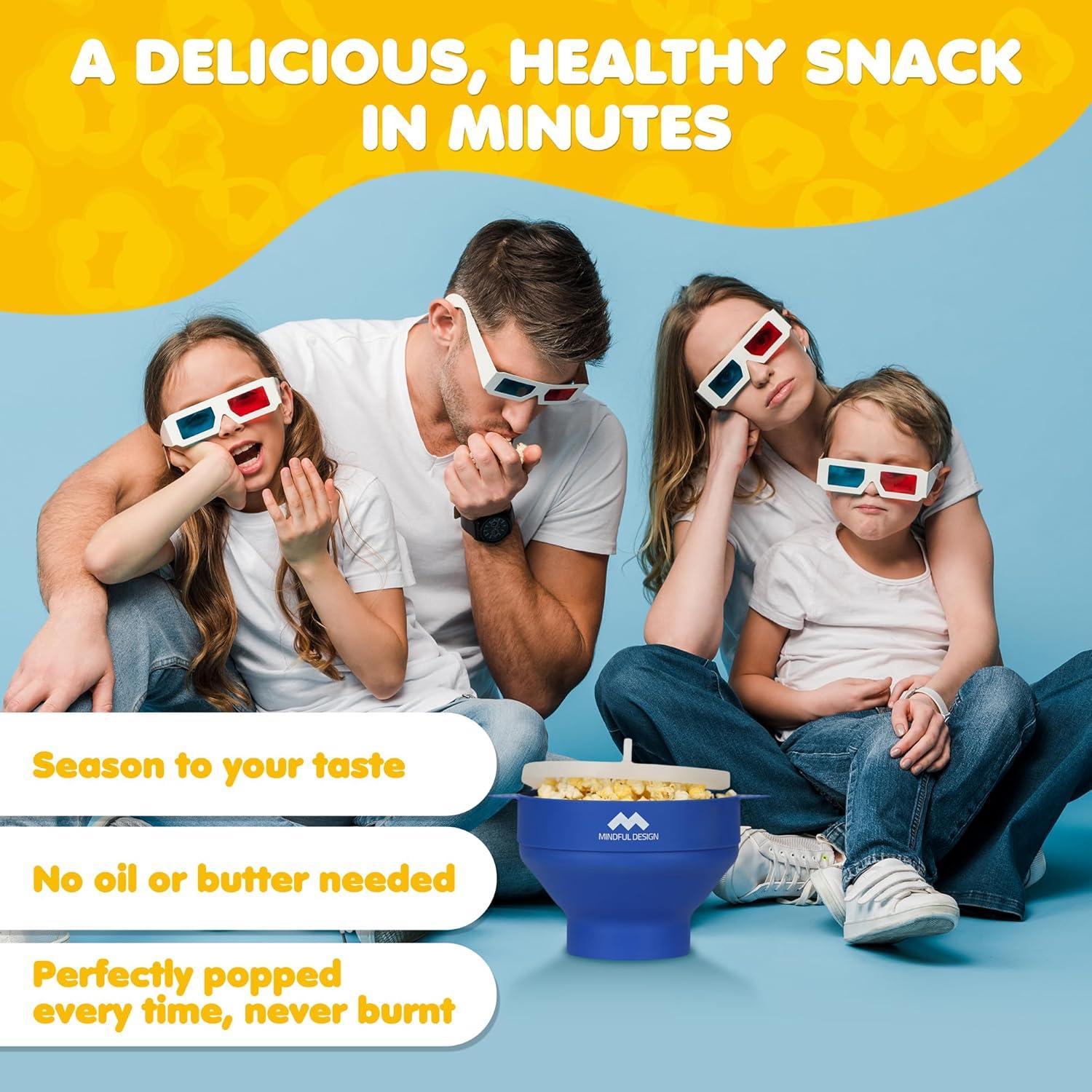 Popper de Palomitas de Silicona Mindful Design 15 Tazas Azul