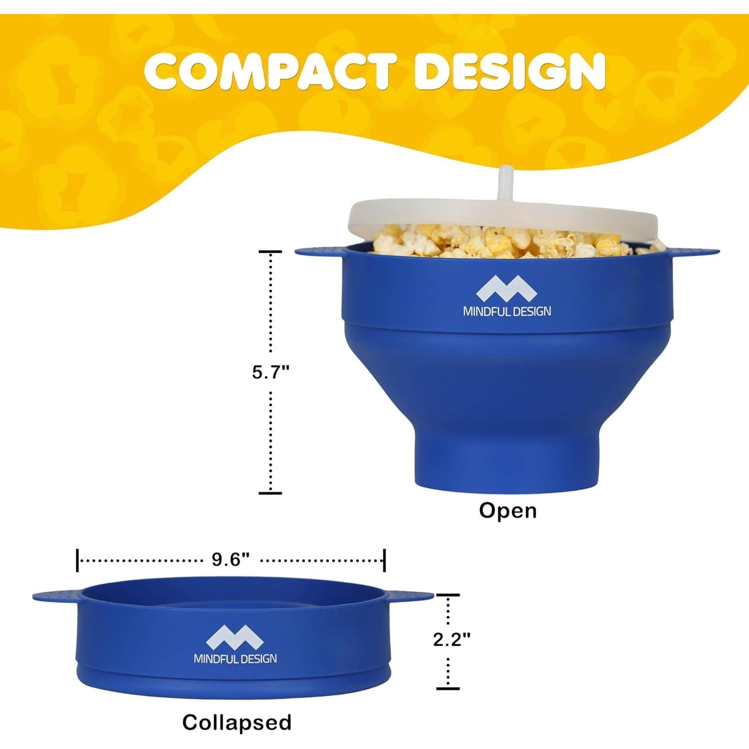 Popper de Palomitas de Silicona Mindful Design 15 Tazas Azul