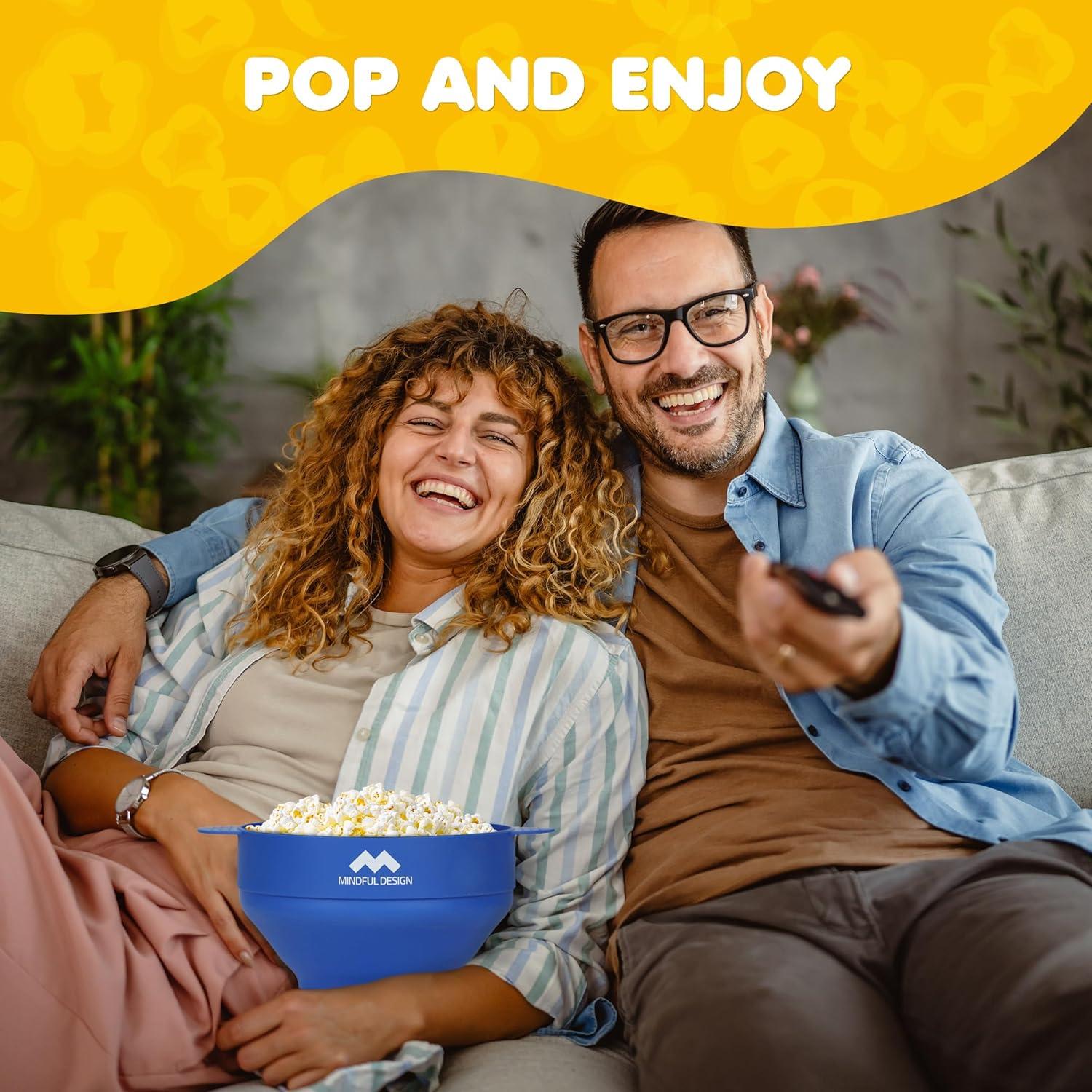 Popper de Palomitas de Silicona Mindful Design 15 Tazas Azul