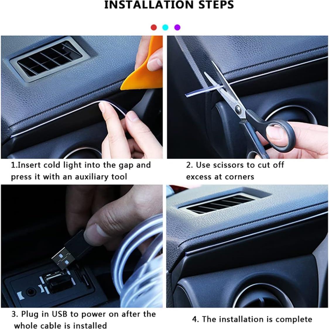 Luces LED de tira Goodream para coche RGB 4.88m USB