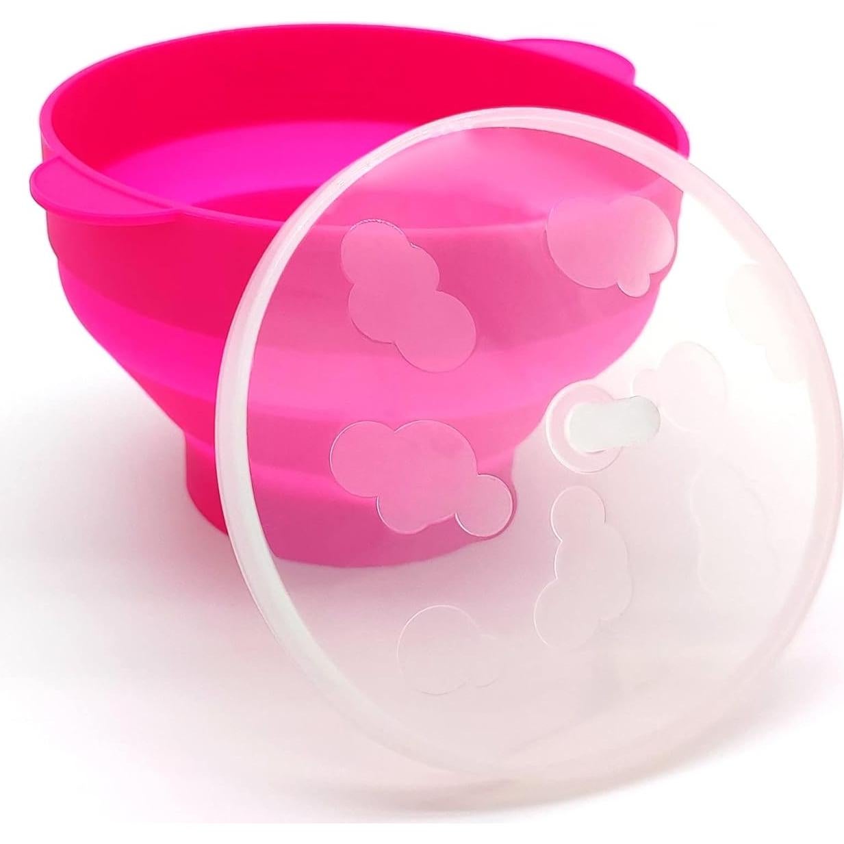 Mini Popcornera de Microondas YINGD Silicona Rosa 15x10x8.5cm