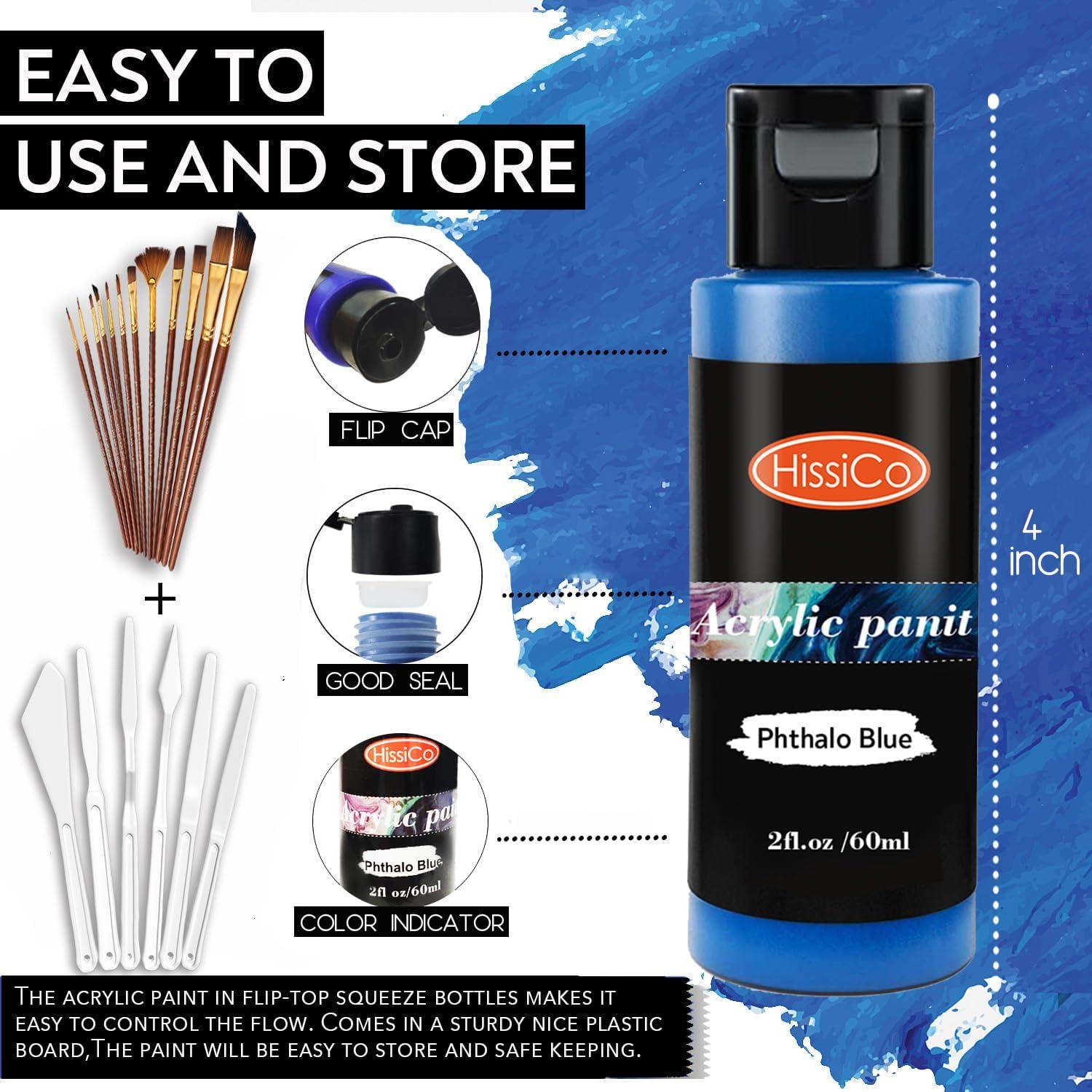Juego de Pintura Acrílica HissiCo 55PCS 36 Colores 60ml