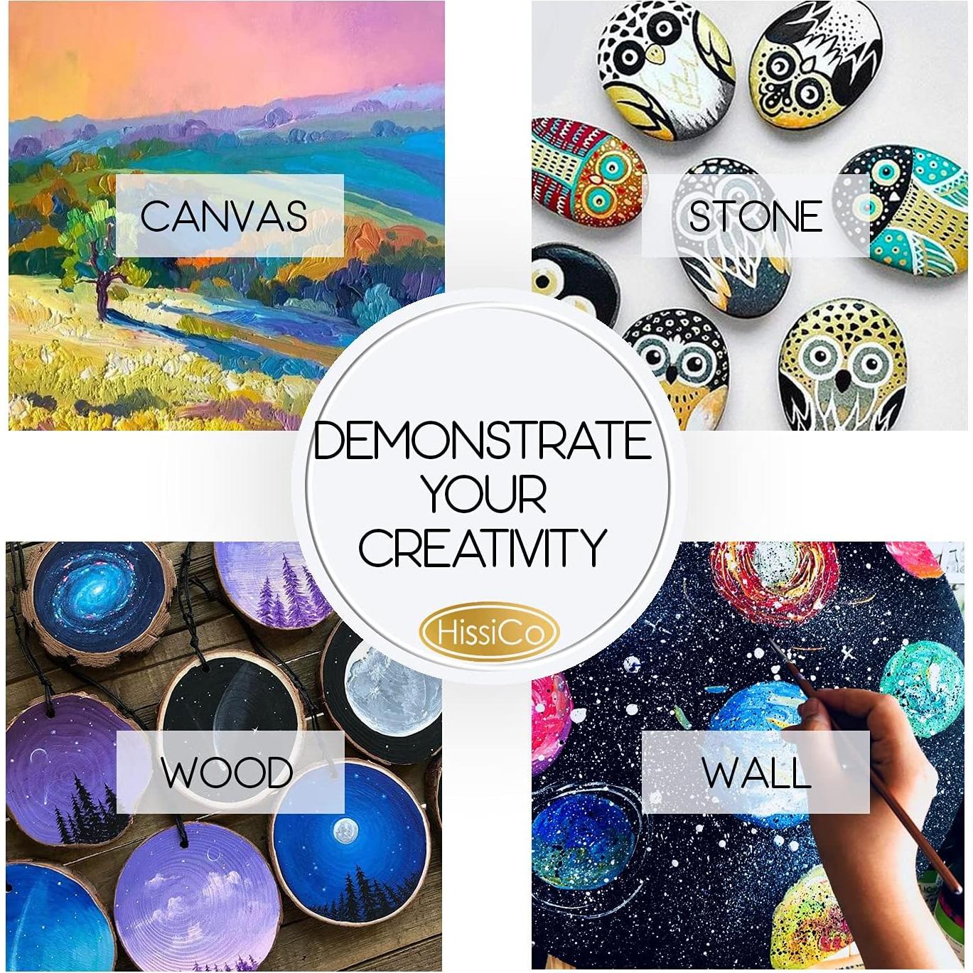 Juego de Pintura Acrílica HissiCo 55PCS 36 Colores 60ml