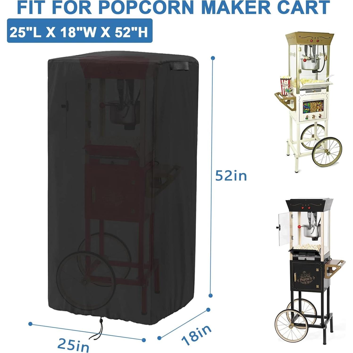 Cubierta Impermeable Rilime para Carrito de Palomitas 63,5x45,7x132cm