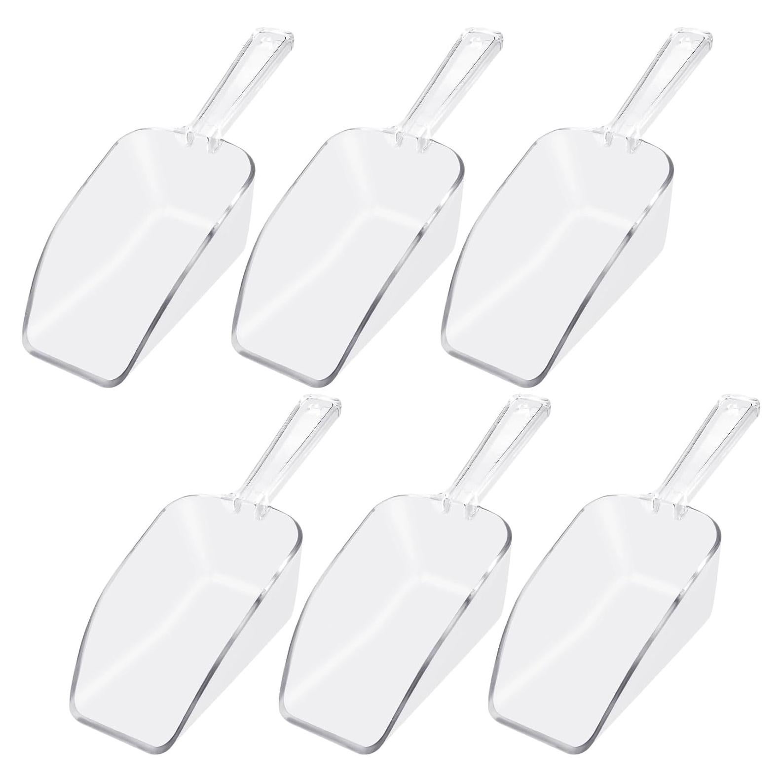 6 Cucharones de Plástico Transparente 19 cm para Alimentos