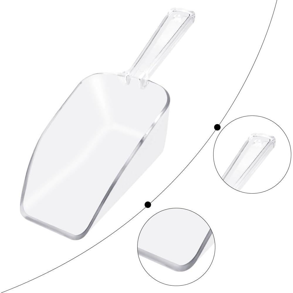 6 Cucharones de Plástico Transparente 19 cm para Alimentos