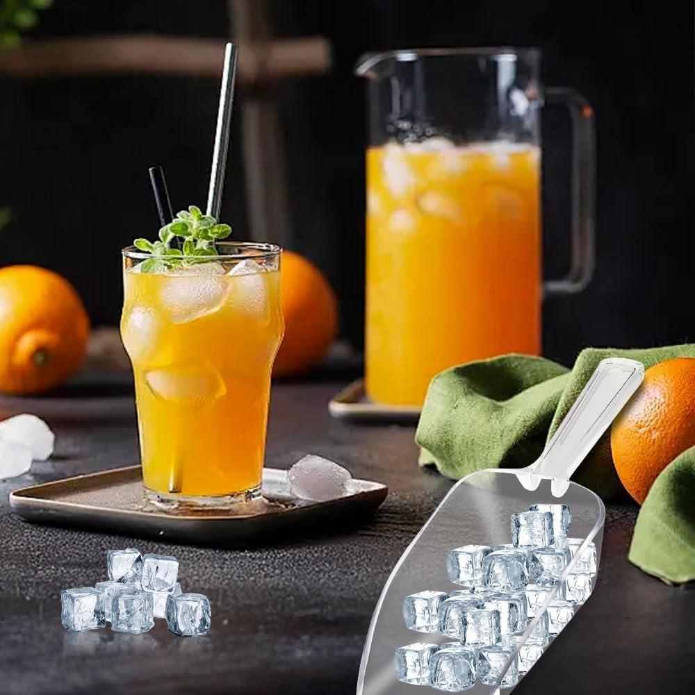 6 Cucharones de Plástico Transparente 19 cm para Alimentos