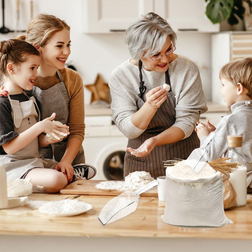 6 Cucharones de Plástico Transparente 19 cm para Alimentos