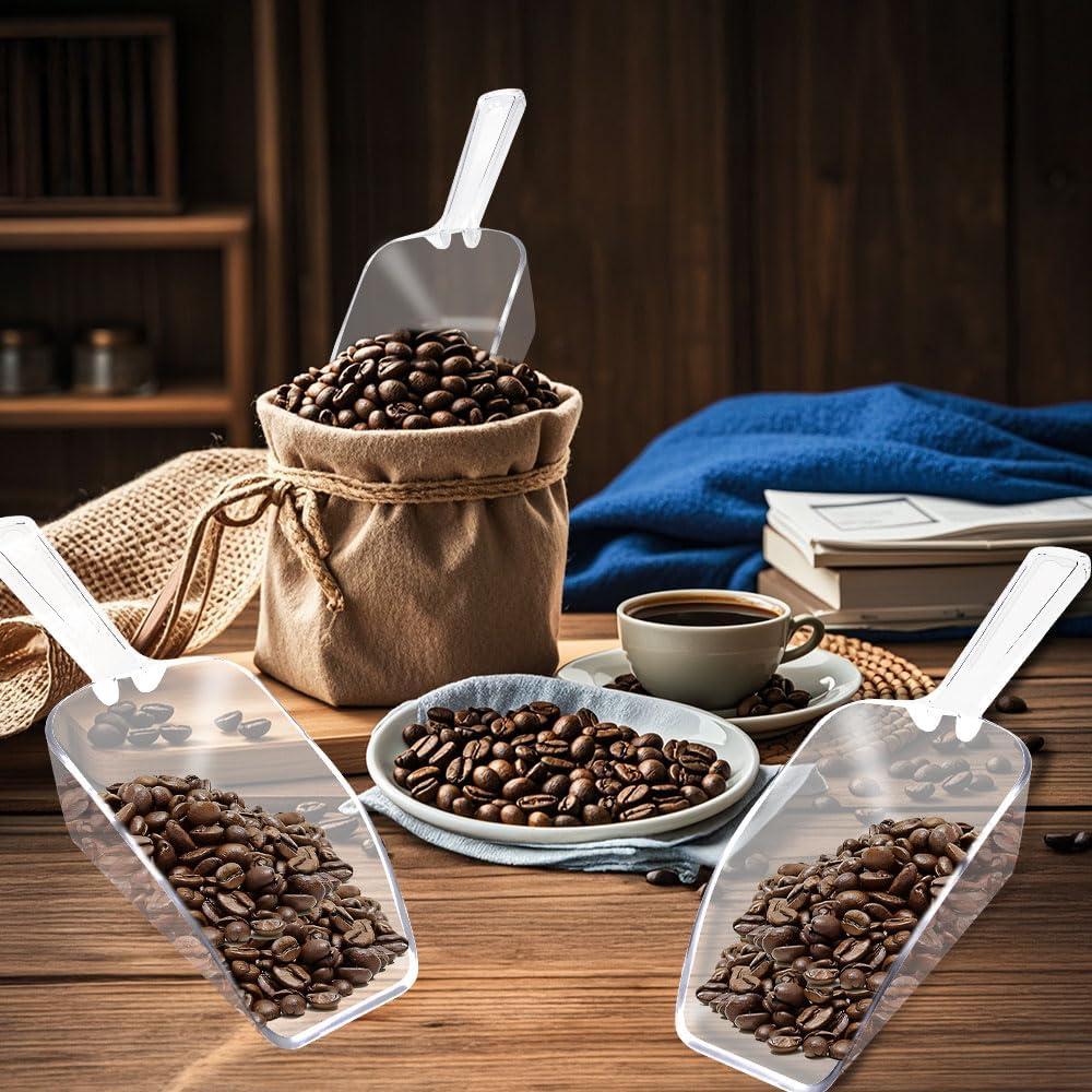 6 Cucharones de Plástico Transparente 19 cm para Alimentos