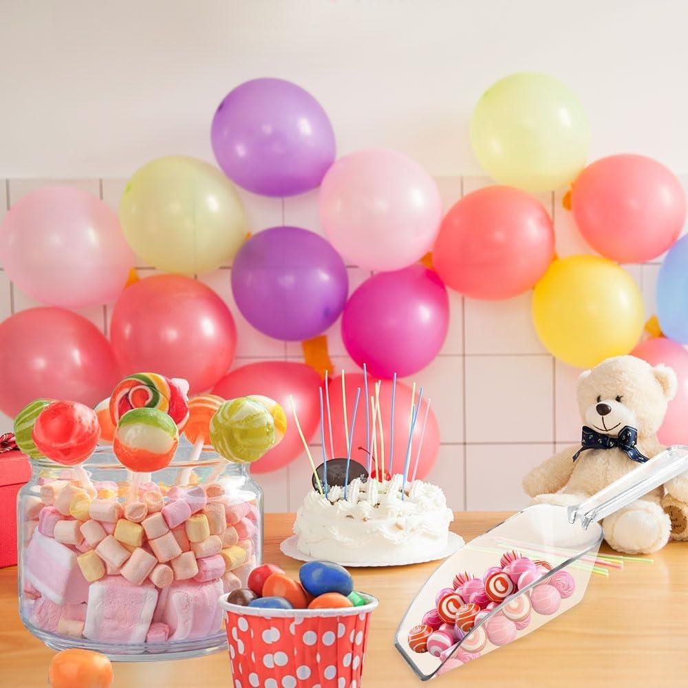 6 Cucharones de Plástico Transparente 19 cm para Alimentos