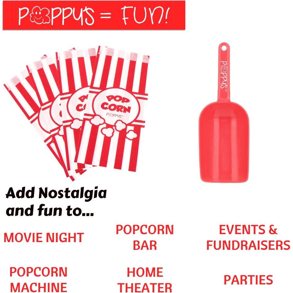 Paquete de Cucharón y 50 Bolsas de Palomitas Poppy
