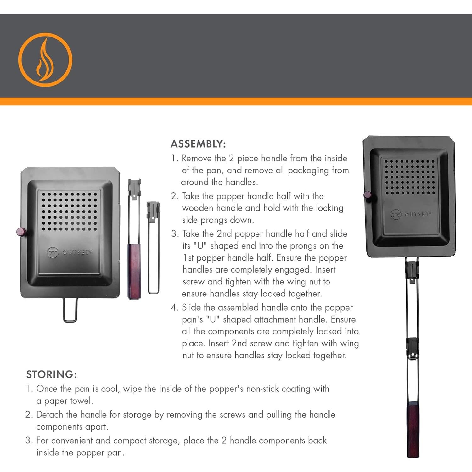 Bandeja para Palomitas Outset 28.5 cm Antiadherente con Mango