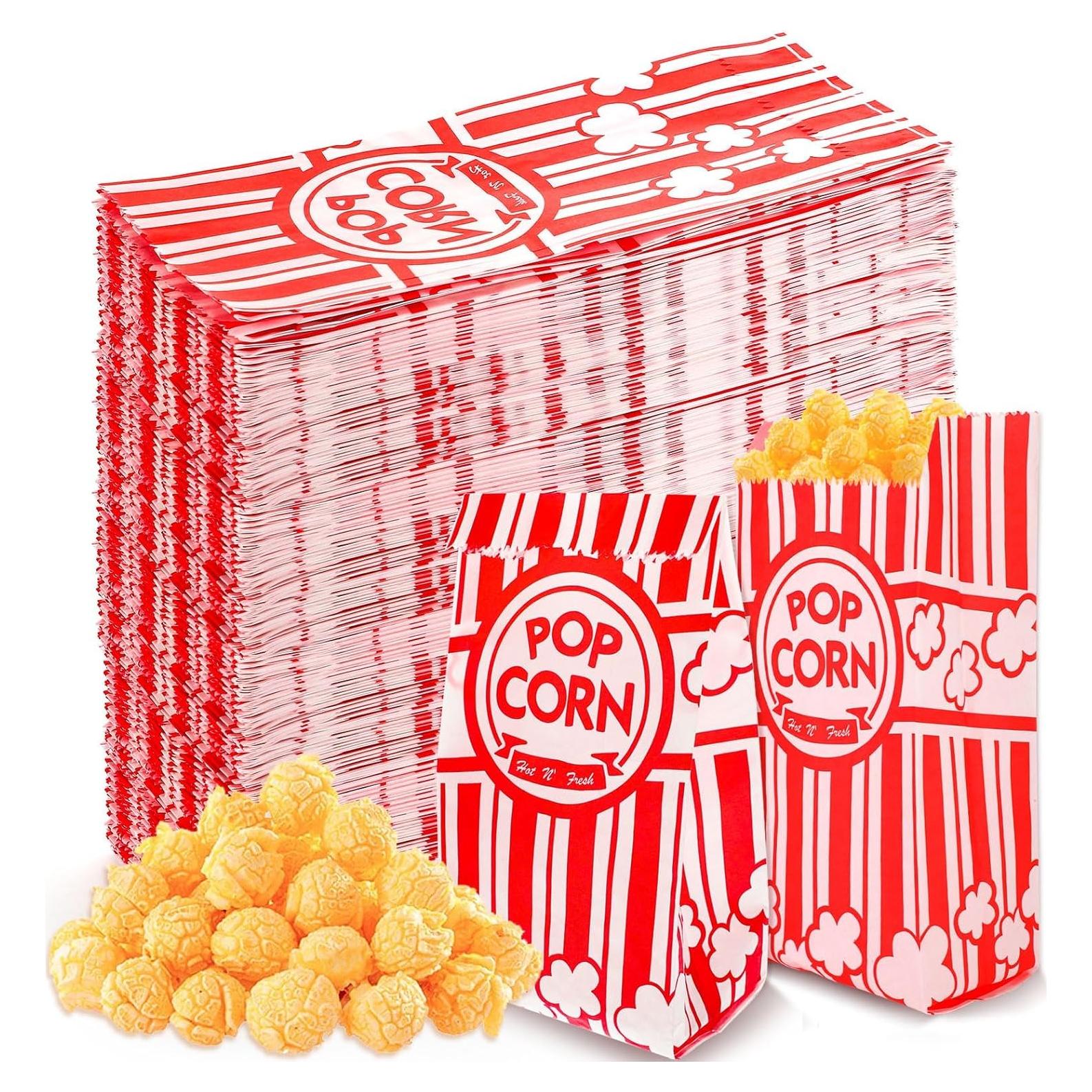 600 Bolsas de Palomitas WSICSE 1 Oz Papel Granel Rojo