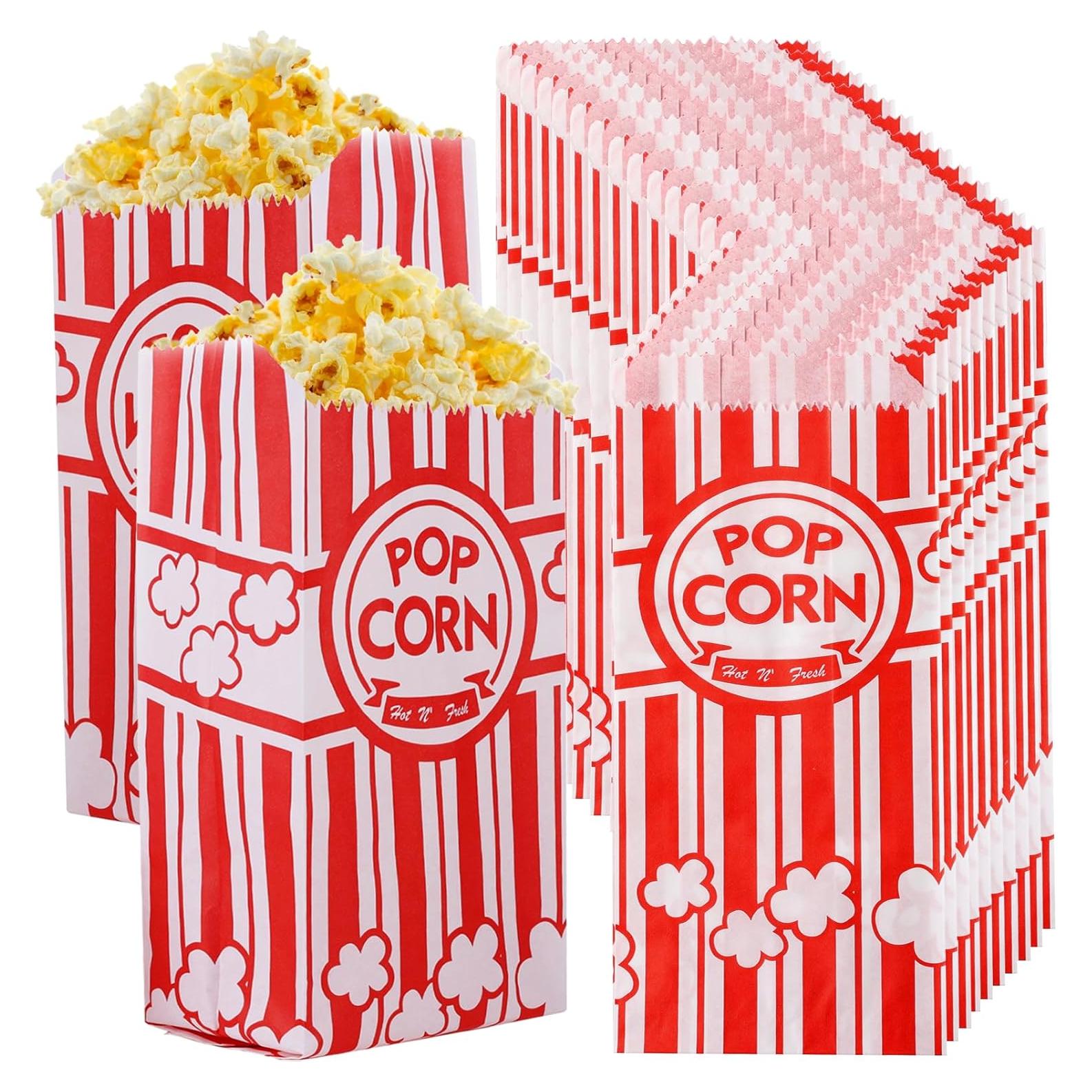 300 Bolsas de Palomitas Desechables 1 Oz Papel Grado Alimenticio