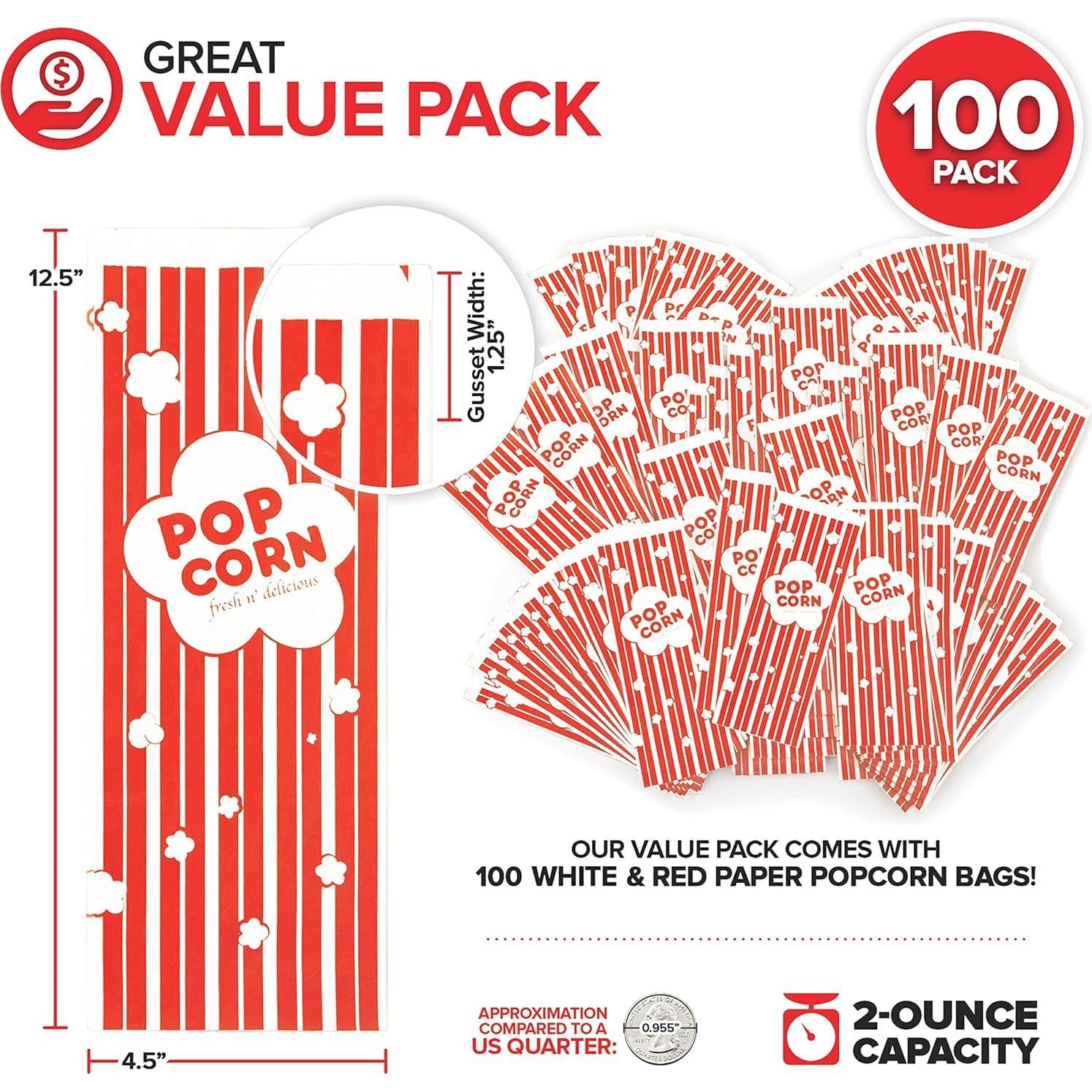 Bolsas de Palomitas Desechables Stock Your Home 2 oz 100 Pzas