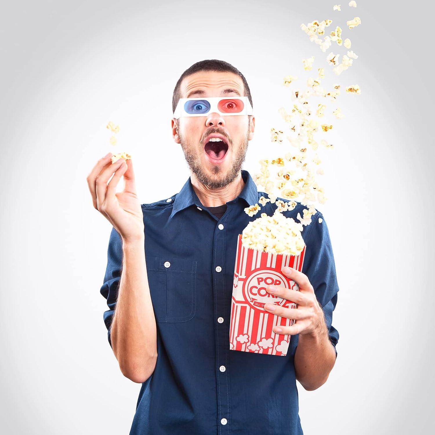 800 Bolsas de Papel para Palomitas Teling 9x6x21cm Reutilizables