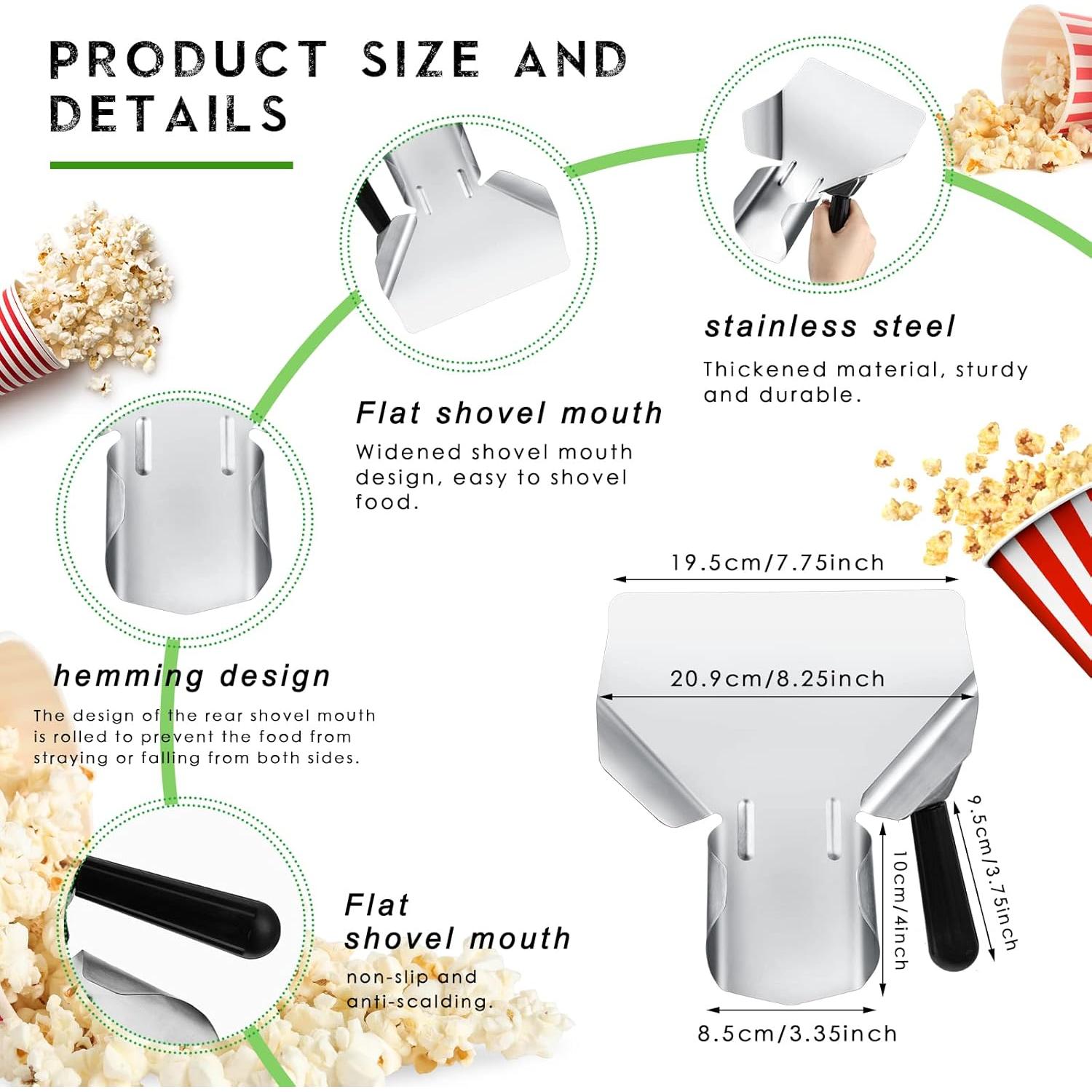 4 Piezas Cucharón Aluminio 12 oz Saffica para Snacks