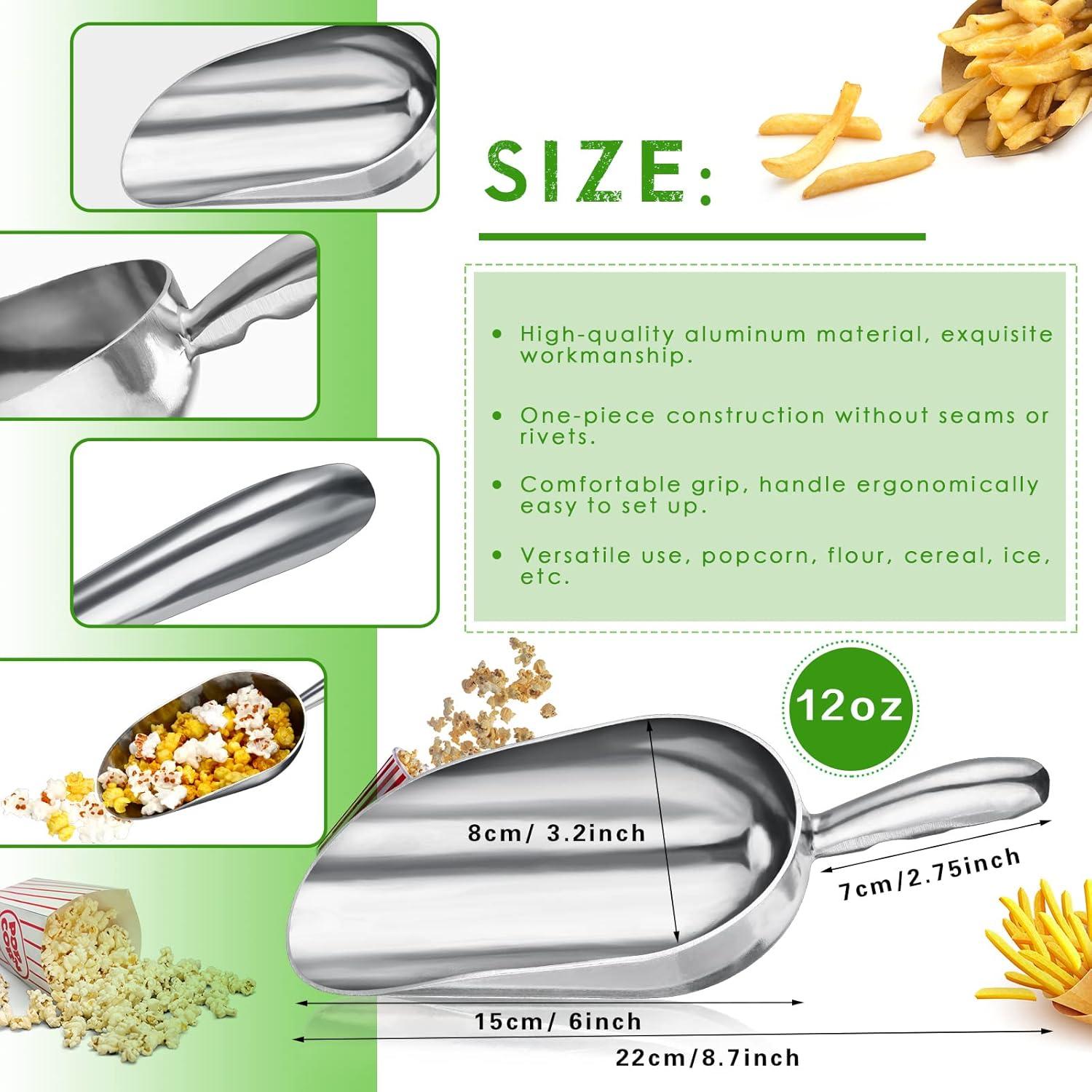 4 Piezas Cucharón Aluminio 12 oz Saffica para Snacks