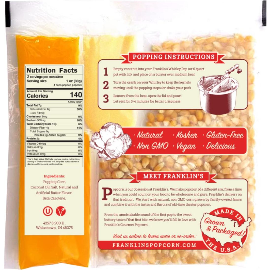 Paquete de Palomitas Gourmet Franklin 10x226g Clásico