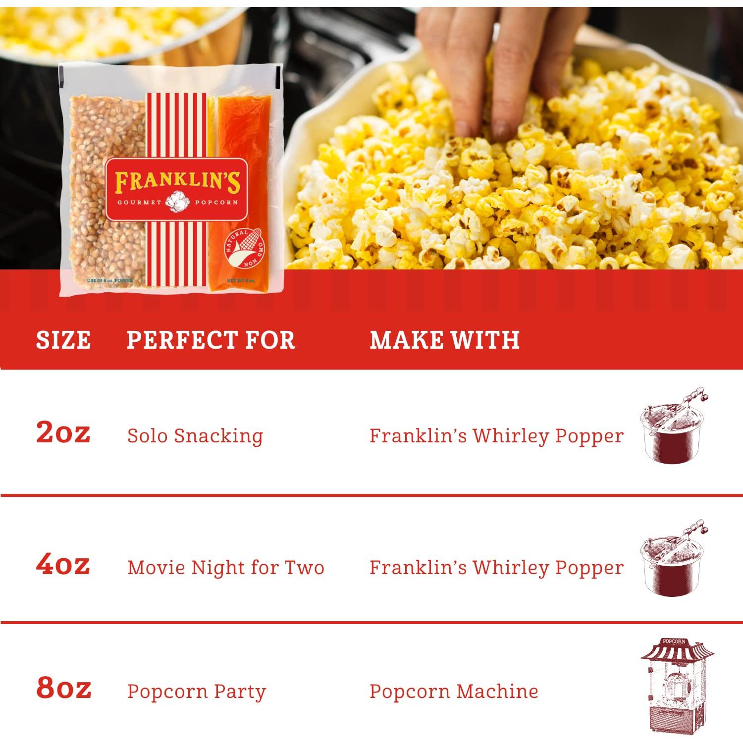 Paquete de Palomitas Gourmet Franklin 10x226g Clásico