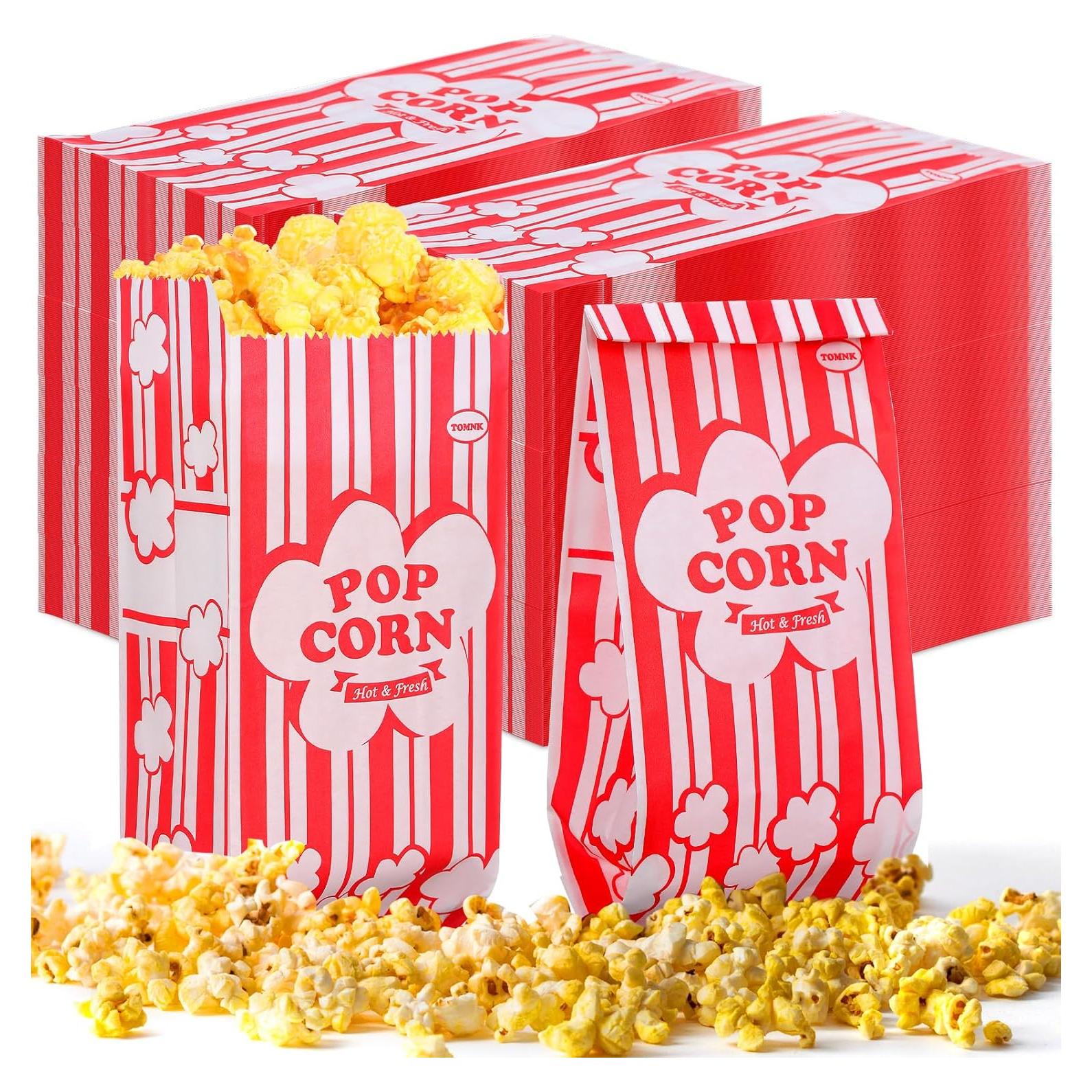 Bolsas de Papel para Palomitas Teling 300 Pcs 28g Rayas Rojas