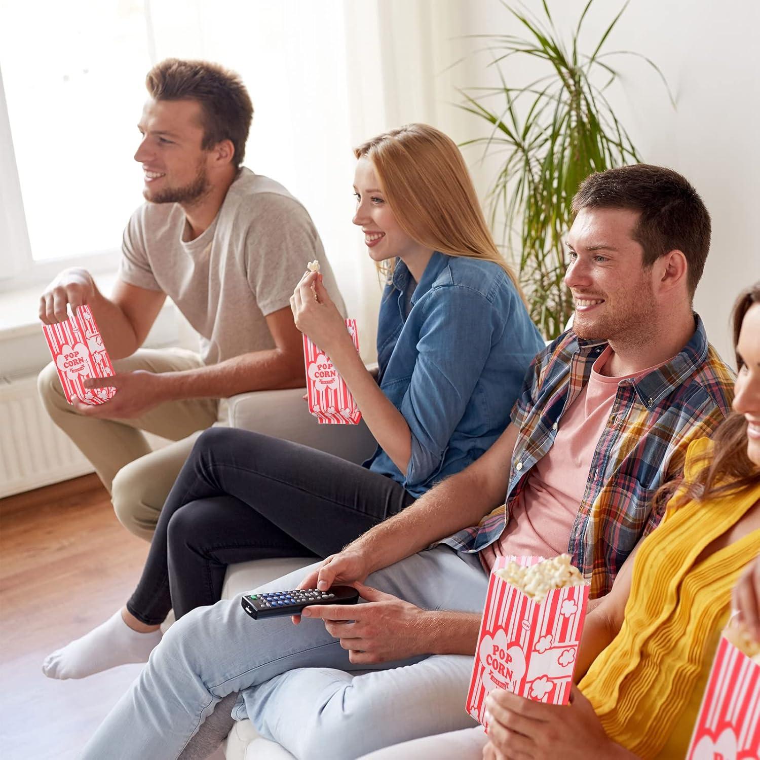 Bolsas de Papel para Palomitas Teling 300 Pcs 28g Rayas Rojas