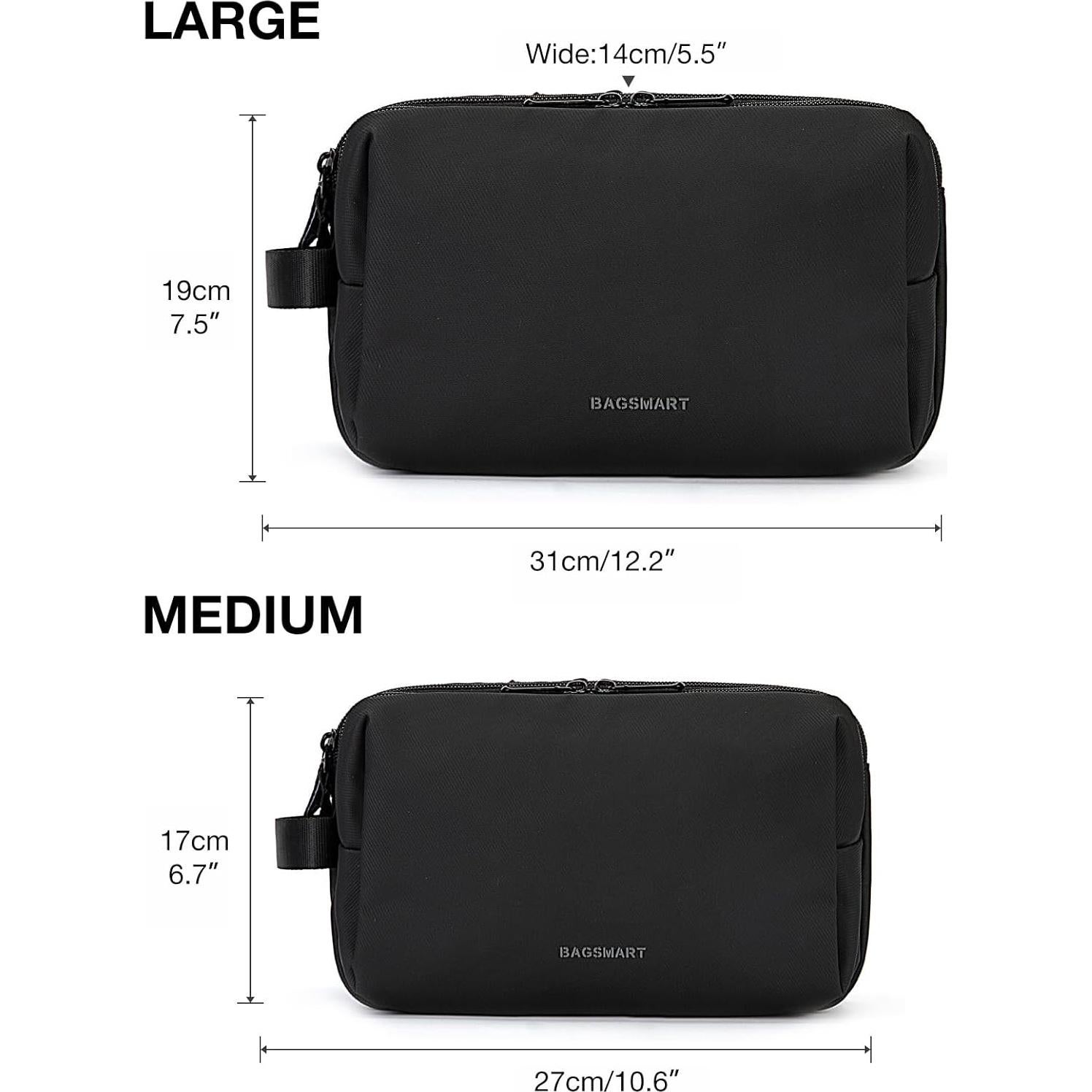 Neceser de Aseo BAGSMART Mediano Negro Impermeable