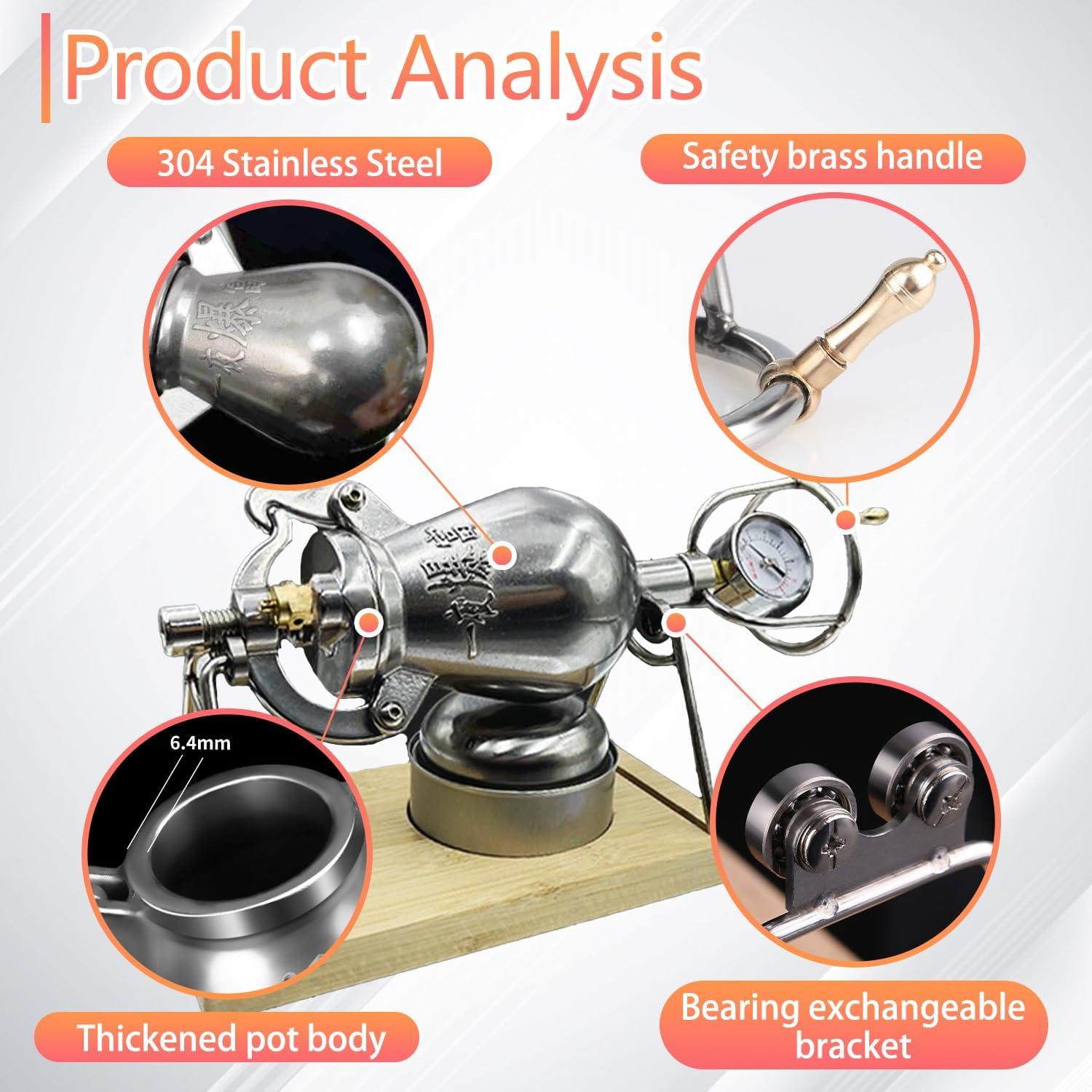Máquina de Palomitas Manual JVSUFUIK 280ml Acero Inoxidable
