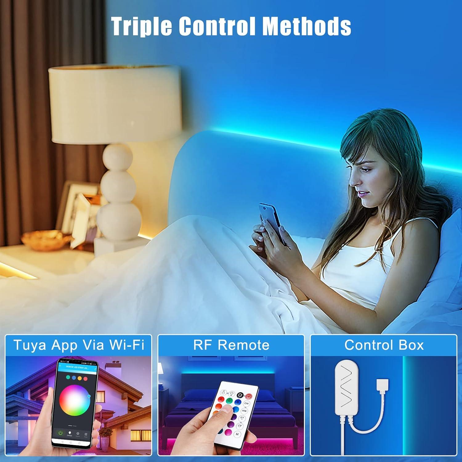 Tira LED RGBWW 20m Tatazone WiFi Alexa y Google 3000K-6500K