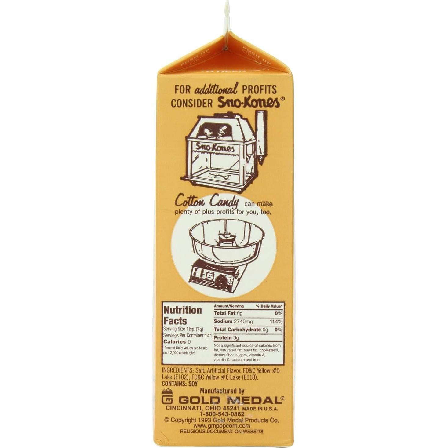 Sal de Palomitas Flavacol Gold Medal 35 oz Sazonador