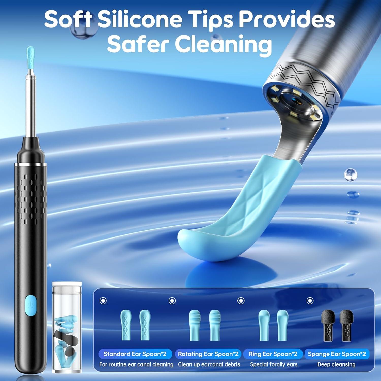 Limpiador de Oído COONYES con Cámara 1080P HD y 8 Puntas